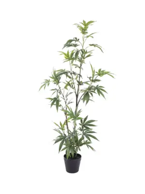 Realistische kunst wietplant van 125 cm, ideaal voor decoratie