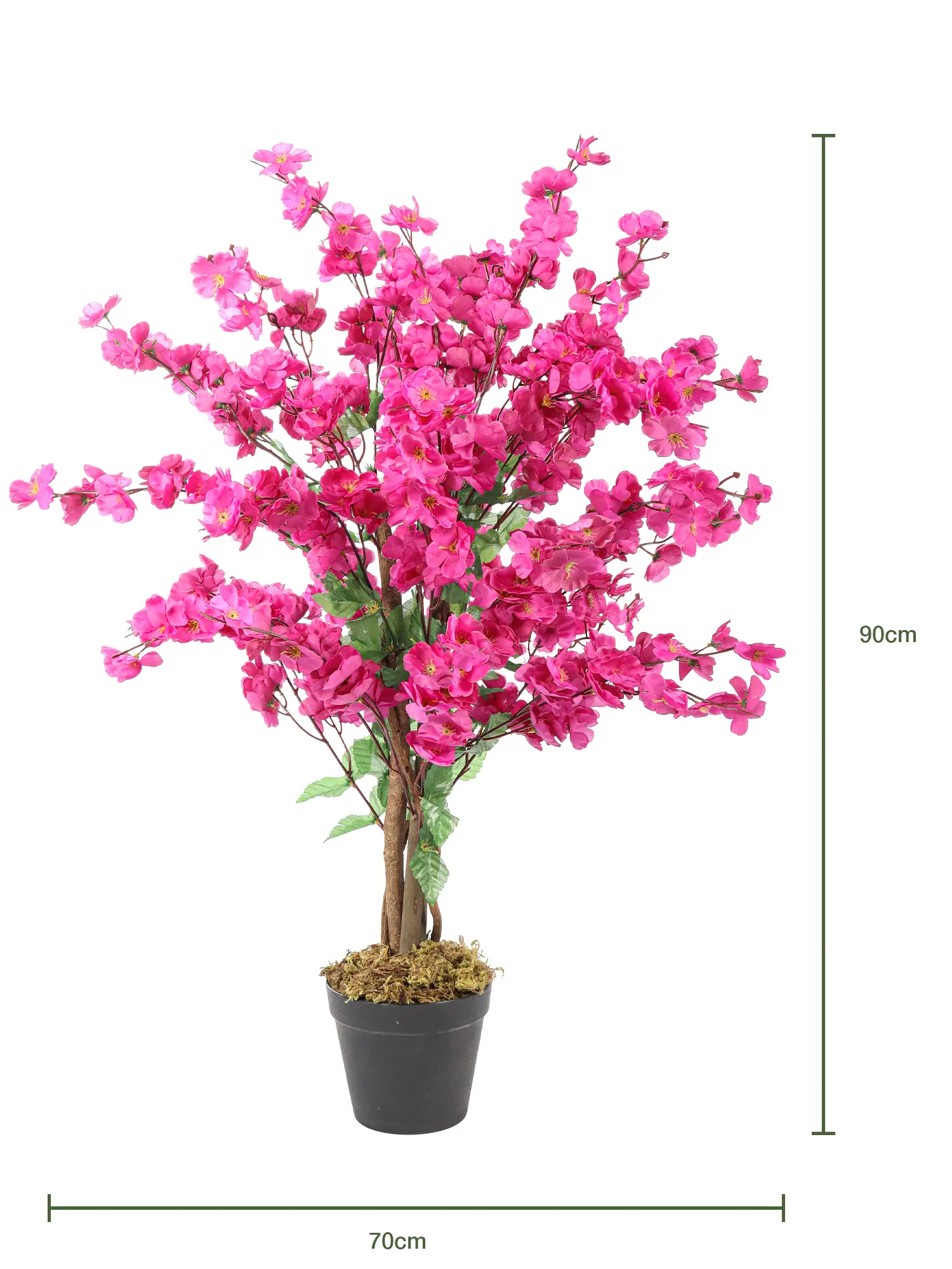 Kleine paarse kunst kersenbloesem 90cm – decoratieve blikvanger met volle bloesemtakken.