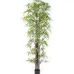 Hoge kunstbamboe zwart 200cm met realistische stam en volle bladeren.