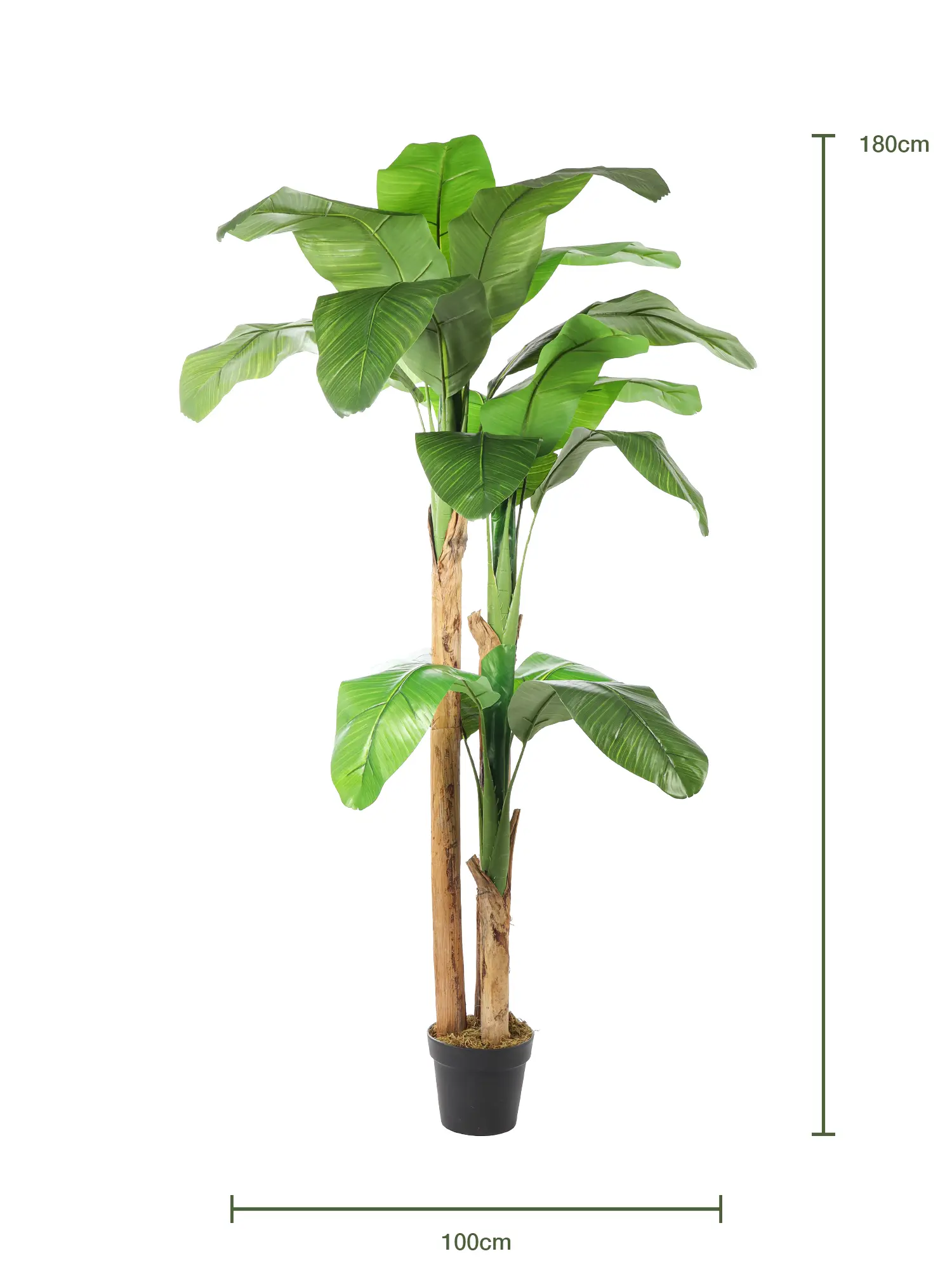 Natuurlijke kunstbanaanplant Jamaica 180cm met gedetailleerde bladeren.