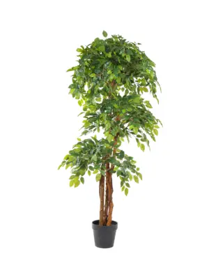 Kunst Ficus Deluxe 175cm met natuurlijke lianen en zachte groene bladeren