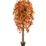 Kunst Ginkgoboom met herfstbladeren in warme kleuren