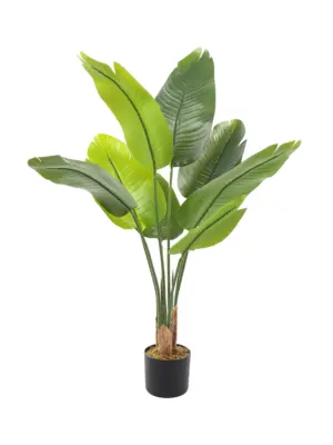 Kunst Strelitzia 110cm met dikke bladeren en realistische uitstraling