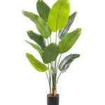 Kunst Strelitzia 145cm met 10 levensechte bladeren