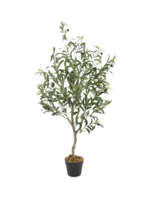 Levensechte Kunstolijfboom Toscane 120cm met realistische olijven