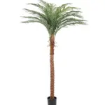 Kunstpalm Cuba 190cm met realistische stam en 15 levensechte palmbladeren.