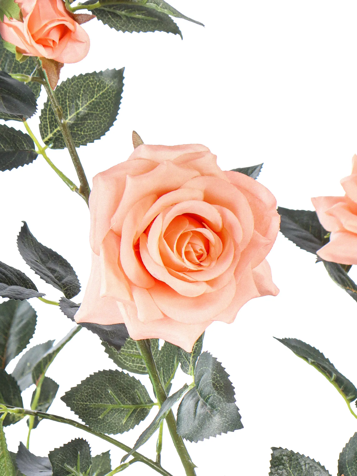 Levensechte kunststruik met romantische roze rozen van 120cm