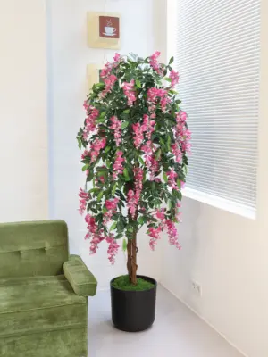 Kunstbloemen Boom Kiruna Roze 180cm sfeer foto van Kunstpalm.nl