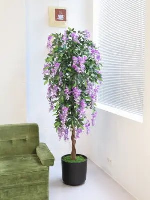 Kunstbloemen Boom Kiruna Paars 180cm sfeerimpressie van Kunstpalm.nl