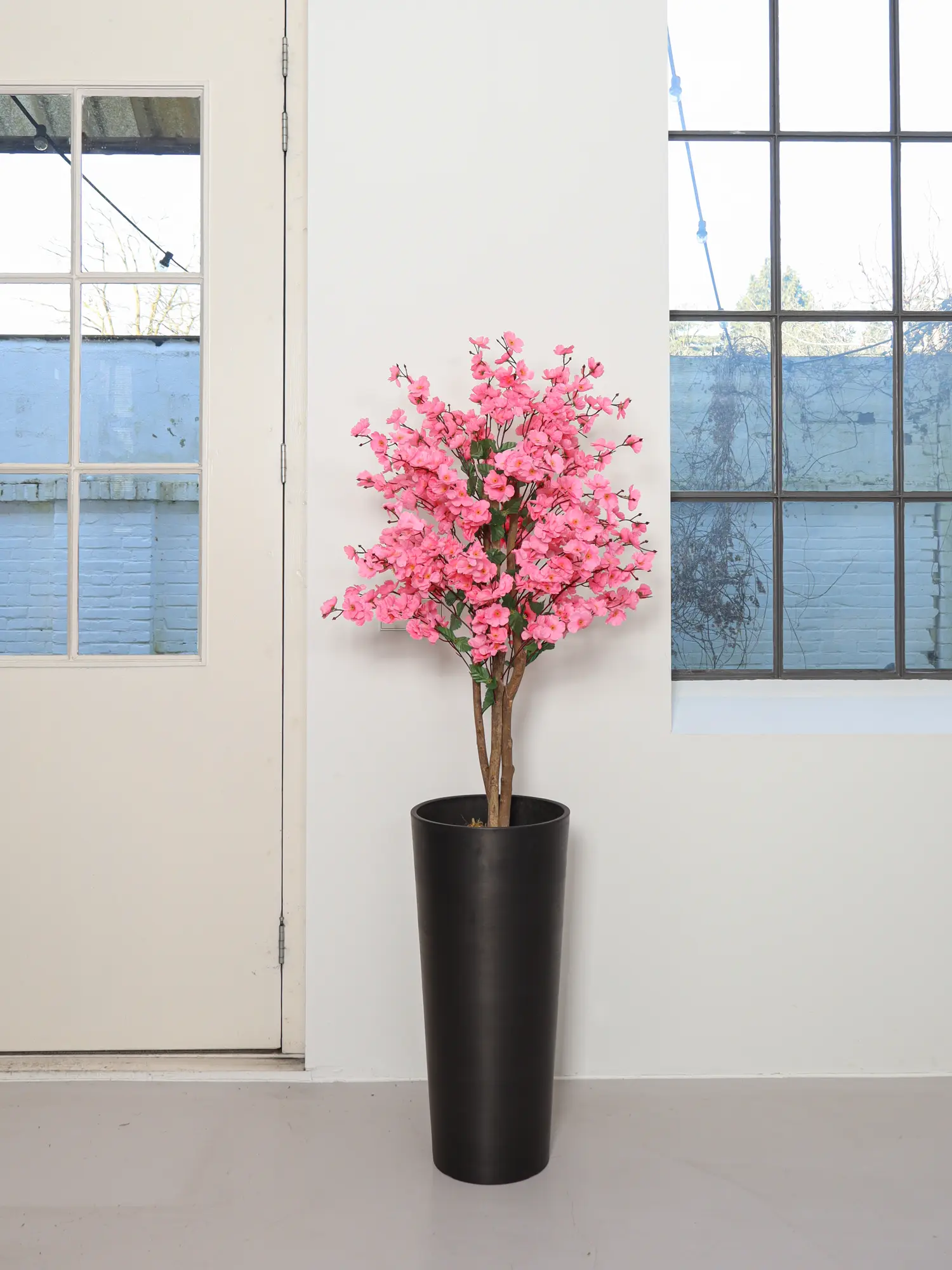 Kunstbloesemboompje donker roze met volle kruin