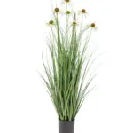 Kunstgrasplant witte bloemen 95cm margrietstijl