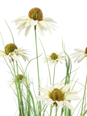 Witte kunstbloemen grasplant 95cm onderhoudsvrij