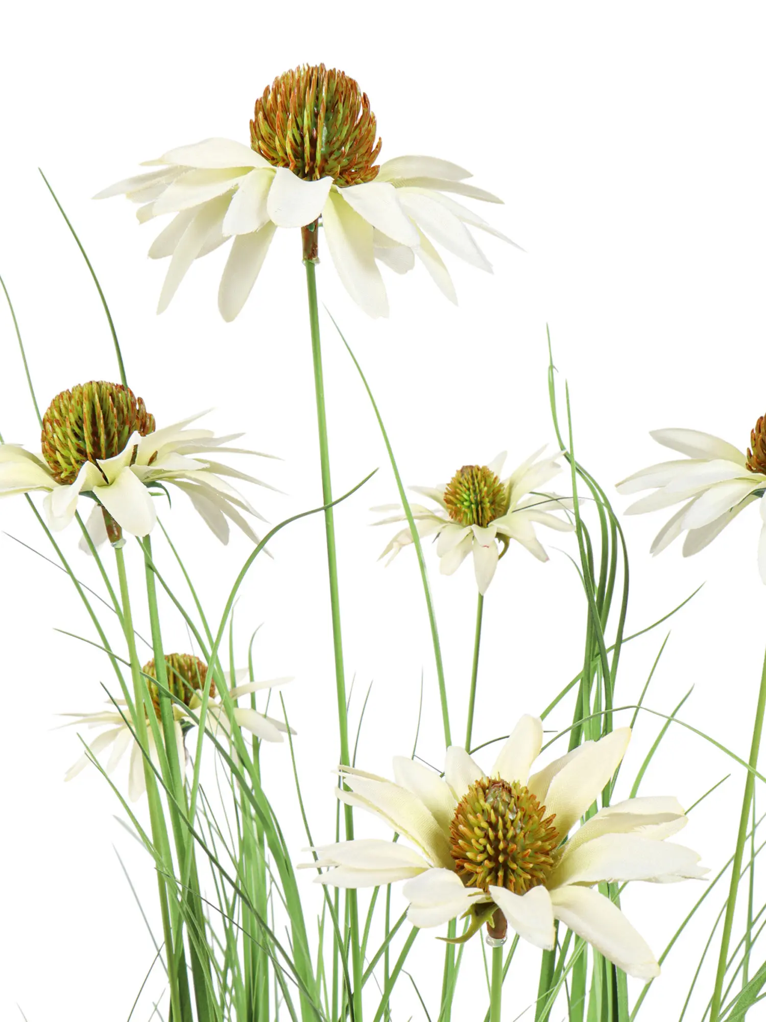 Witte kunstbloemen grasplant 95cm onderhoudsvrij