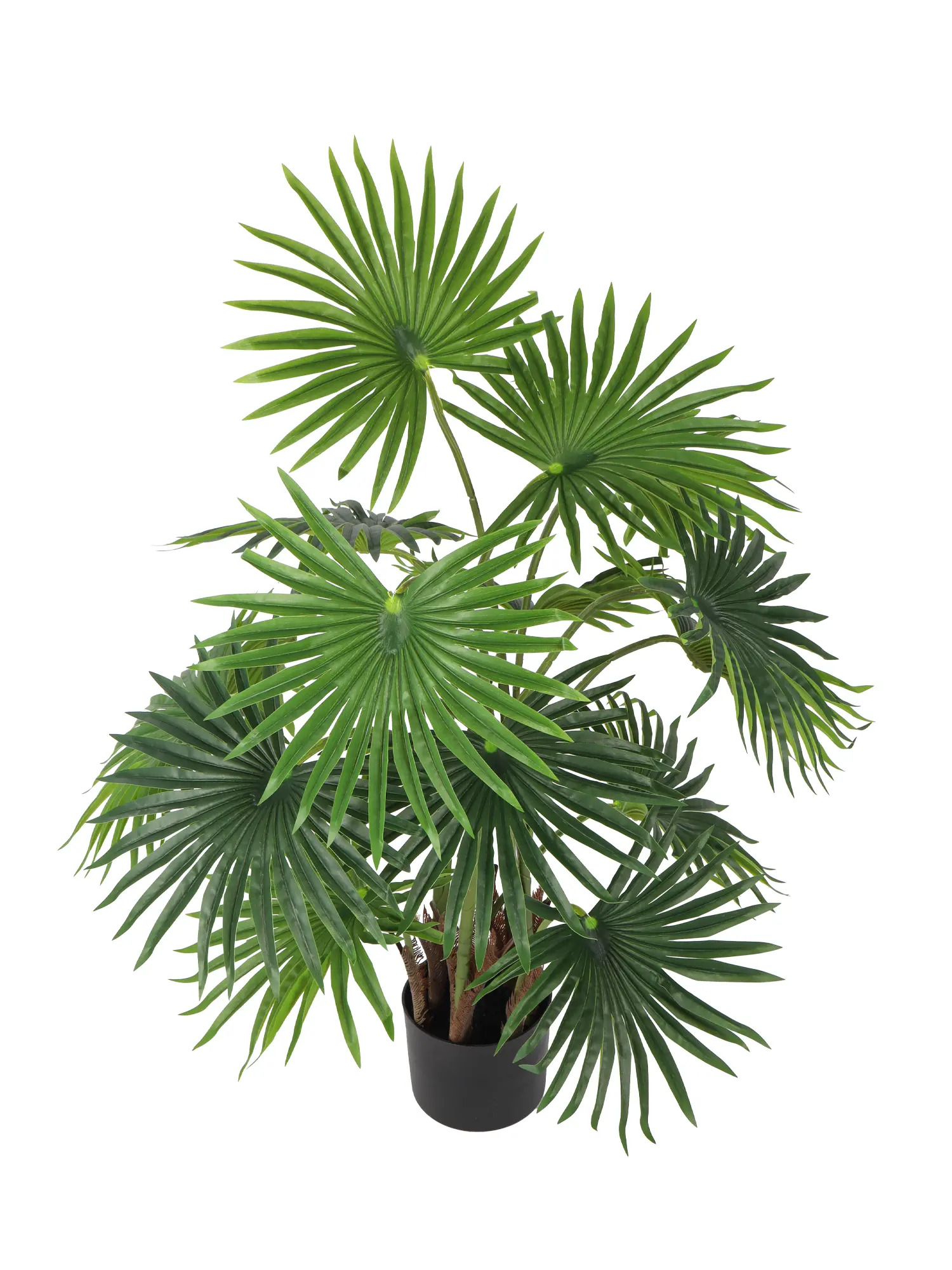 Meerstammige nep palm van 90 cm in verzwaarde pot