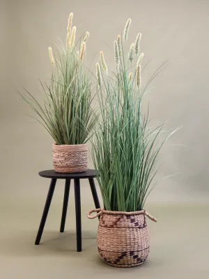Grote nepgrasplant in pot met pluimen – 125cm hoog – Kunstpalm.nl