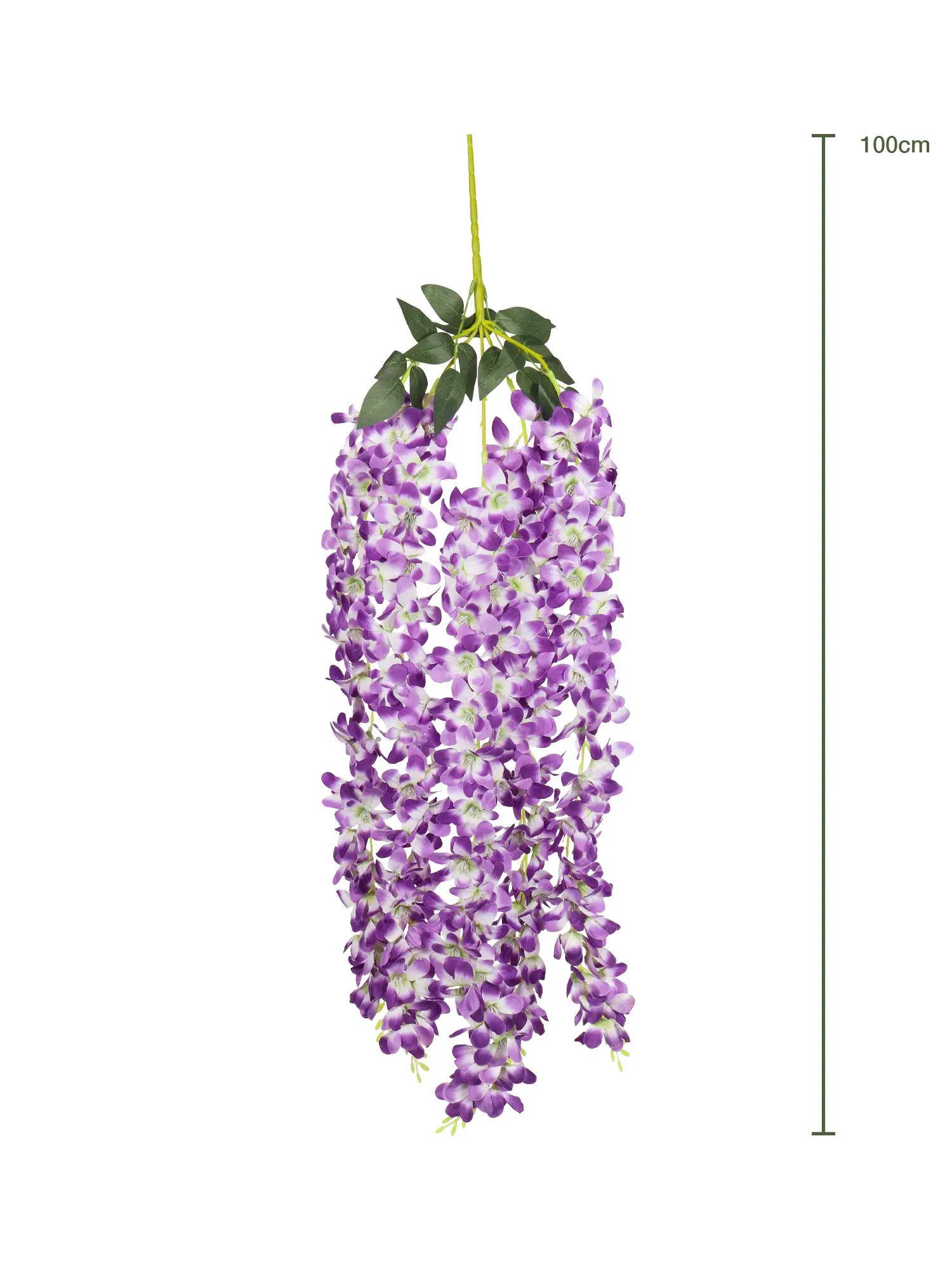 Bloembundel Paars 100cm paars-witte bloemen met groen hart – Kunstpalm.nl