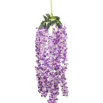 Bloembundel Paars 100cm met vijf strengen paars-witte kunstbloemen – Kunstpalm.nl