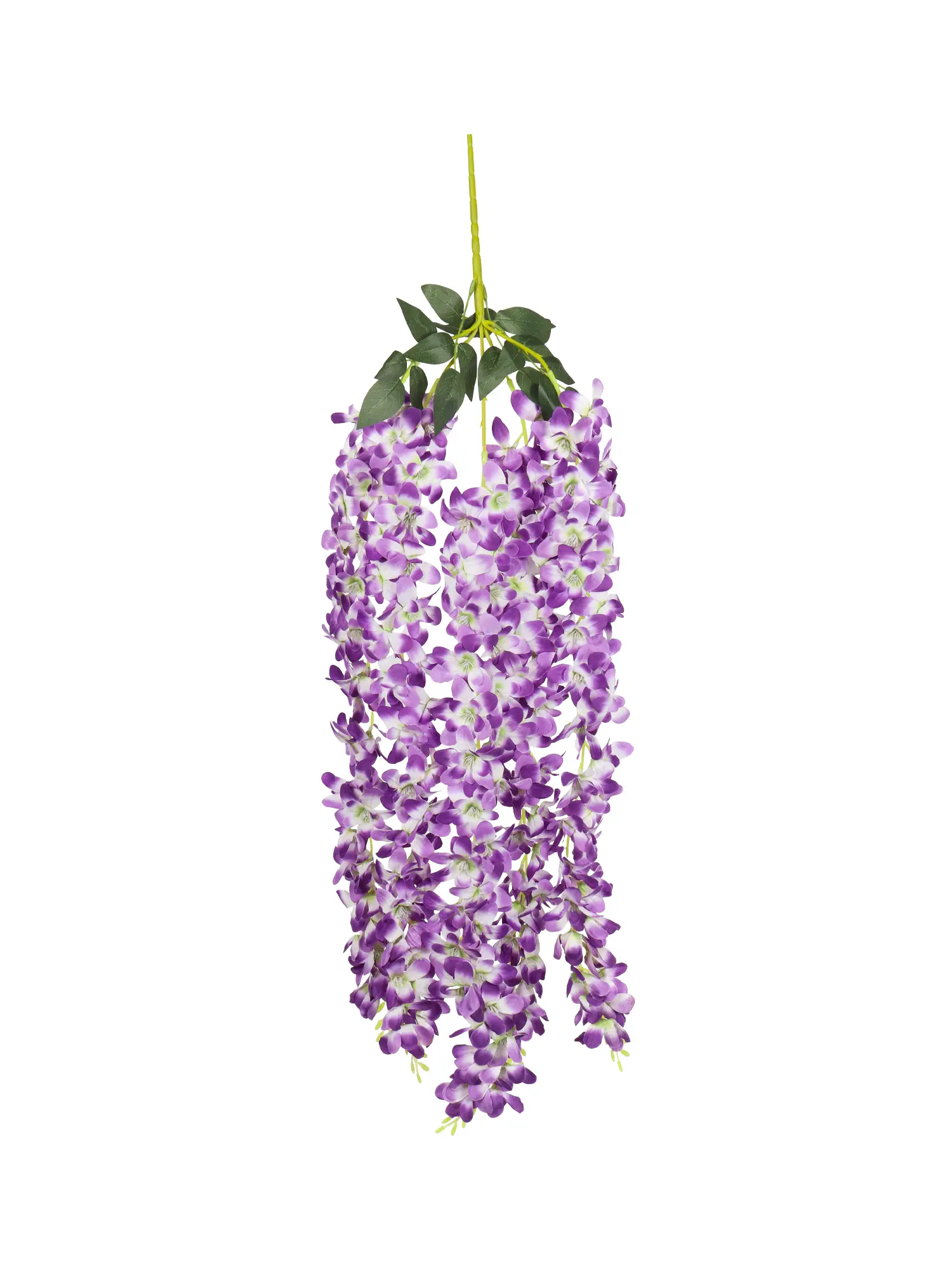 Bloembundel Paars 100cm met vijf strengen paars-witte kunstbloemen – Kunstpalm.nl