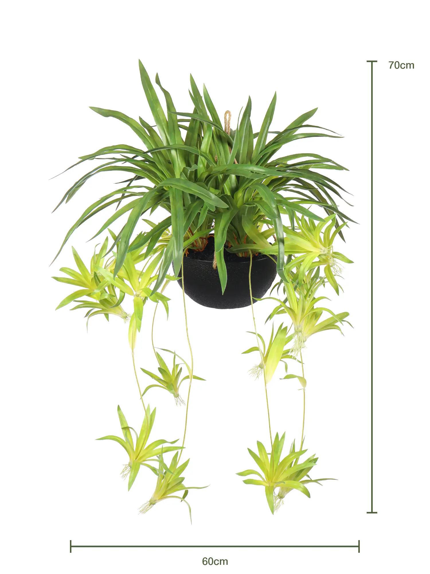 Kunstplanten Graslelie hangend – groene kunst hangplant 70 cm | Kunstpalm.nl