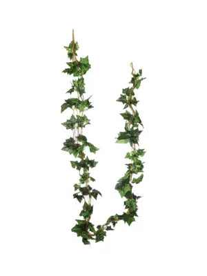 Volle Hedera Slinger Extra Lang 275cm met donkergroene klimopbladeren – Kunstpalm.nl
