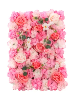 Kunstbloemenwand Paneel Roze 40x60 cm met volledige vulling – Kunstpalm.nl