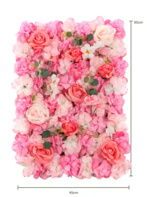 Roze kunstbloemen panelen met levensechte bloemen – Kunstpalm.nl