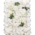 Kunstbloemenwand Paneel Wit 40x60 cm – volle witte bloemenmat van Kunstpalm.nl