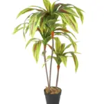 Dracenae kunstplant kleurrijk 100cm met drie stammen