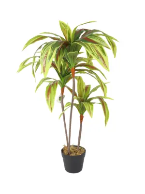 Dracenae kunstplant kleurrijk 100cm met drie stammen