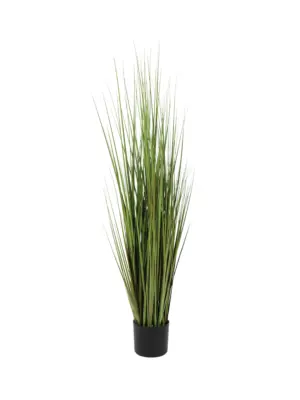 Kunstgrasplant In Pot 120cm met volle groene grashalmen in zwarte pot