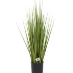 Kunstgrasplant In Pot 70cm met volle groene grashalmen in zwarte pot