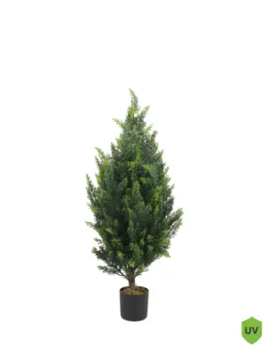 "Kunstplant Conifeer 90cm met UV-filter – levensechte kunstconifeer van Kunstpalm.nl, 35 cm diameter, onderhoudsvrij en geschikt voor binnen en buiten"