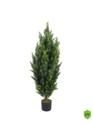 Kunstplant conifeer 120cm met volle groene takken en natuurlijke uitstraling