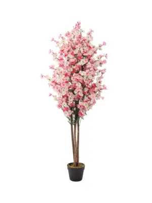 Kunst Bloesemboom Roze Wit 150cm – volle, kleurrijke nepbloesemboom met roze en witte bloemen van Kunstpalm.nl
