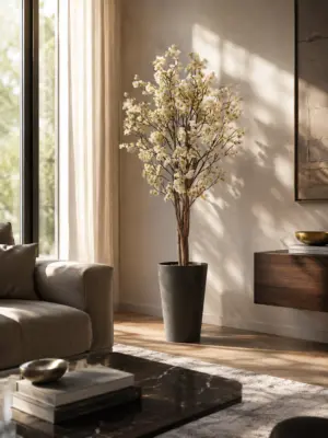 Kunst Bloesemboom Sakura Wit 120cm
