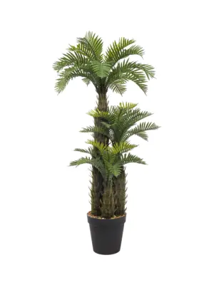 Kunst Varenpalm Tobago 155cm – kunstpalm met drie levensechte stammen en Real Touch bladeren van Kunstpalm.nl