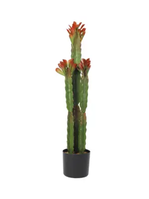 unstcactus Red Rubra 83cm – levensechte nepplant met drie zuilen en groenrode blaadjes van Kunstpalm.nl