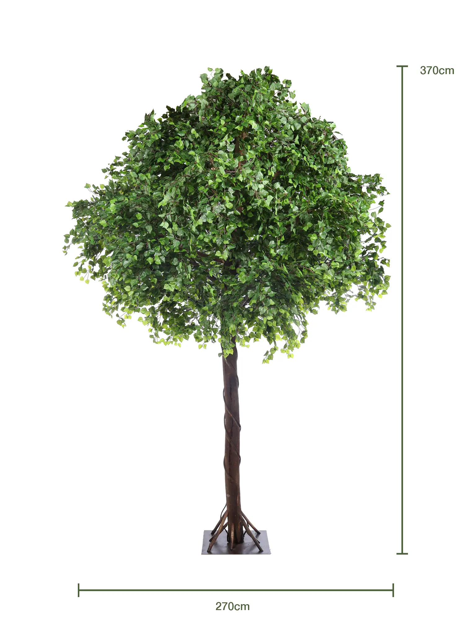 Kunstbeuk 370cm met natuurgetrouwe bladeren en dikke houten stam – Kunstpalm.nl