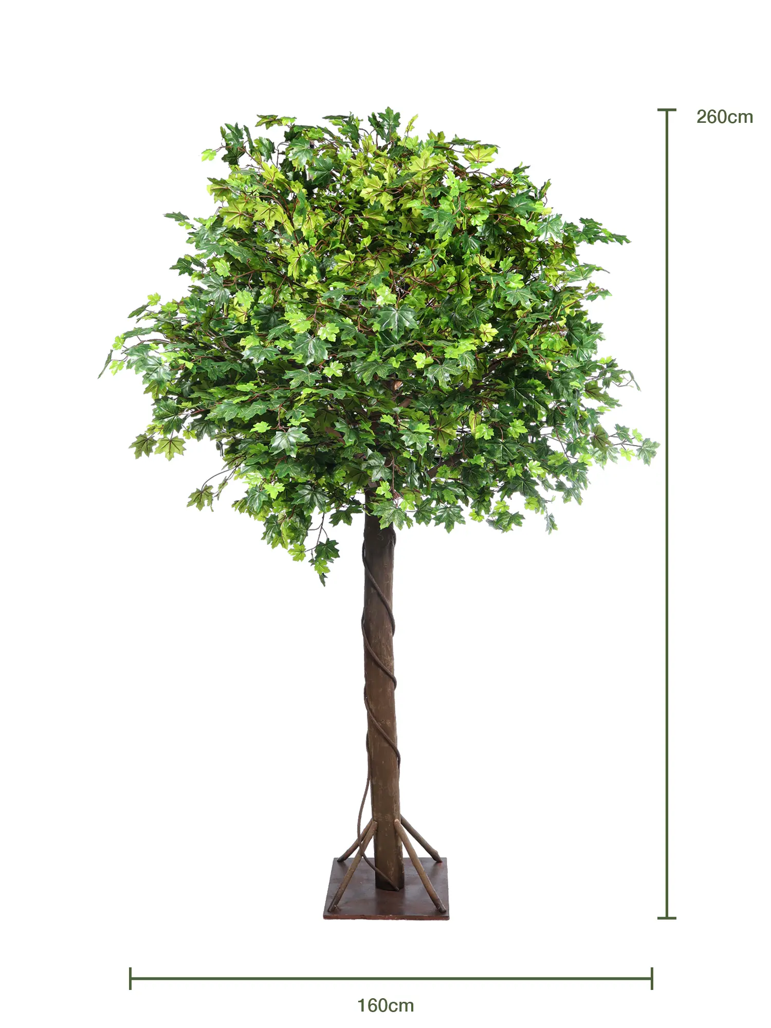 Kunstboom Esdoorn 260cm met 16 hoofdtakken en natuurlijke uitstraling. Leverbaar bij Kunstpalm.nl