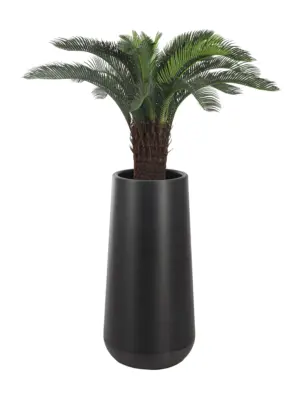 Hoge Plantenpot Olifantspoot Antraciet 85cm met Kunst Cycaspalm Large 100cm