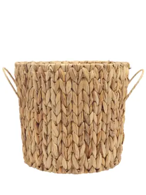 Plantmand Waterhyacint Groot – handgevlochten van waterhyacintvezels – 33,5cm diameter – Kunstpalm.nl