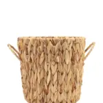 Plantmand Waterhyacint Klein – handgevlochten van waterhyacintvezels – 26cm diameter – Kunstpalm