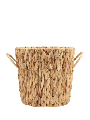 Plantmand Waterhyacint Klein – handgevlochten van waterhyacintvezels – 26cm diameter – Kunstpalm