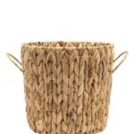 Plantmand Waterhyacint Middel – handgevlochten van waterhyacintvezels – 30cm diameter – Kunstpalm.nl