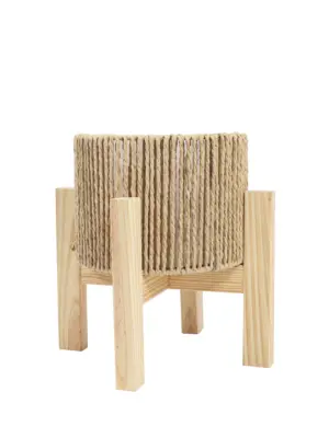 Touwmand met Standaard Klein – handgevlochten sizaltouw – 21,5cm diameter – Kunstpalm.nl