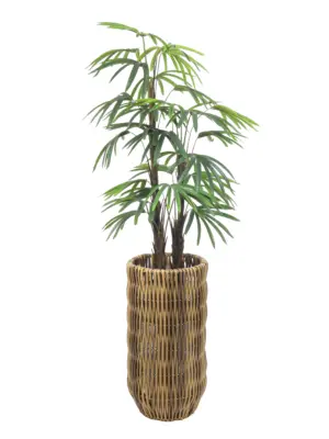 Hoge Plantenpot Kunstriet Naturel H60cm – natuurlijke kunstrotan plantenbak