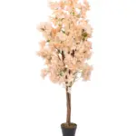 Perzik Roze Kunstboom Bougainvillea 150cm met oranje-roze bloemen en weelderige kruin.