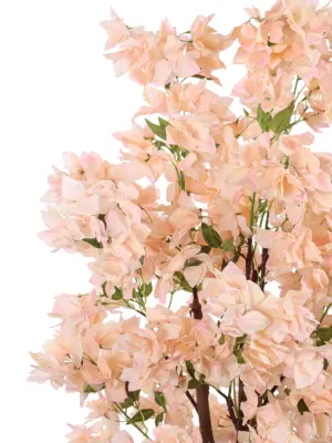 Perzik Roze Kunstboom Bougainvillea 150cm met drie houten stammen.
