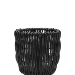 Plantenpot Rotan Kunststof Zwart Ø30 – zwarte gevlochten plantenpot – 30cm breed