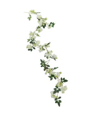 Slinger Met Bloemen Wit 170cm met heldere witte bloemen